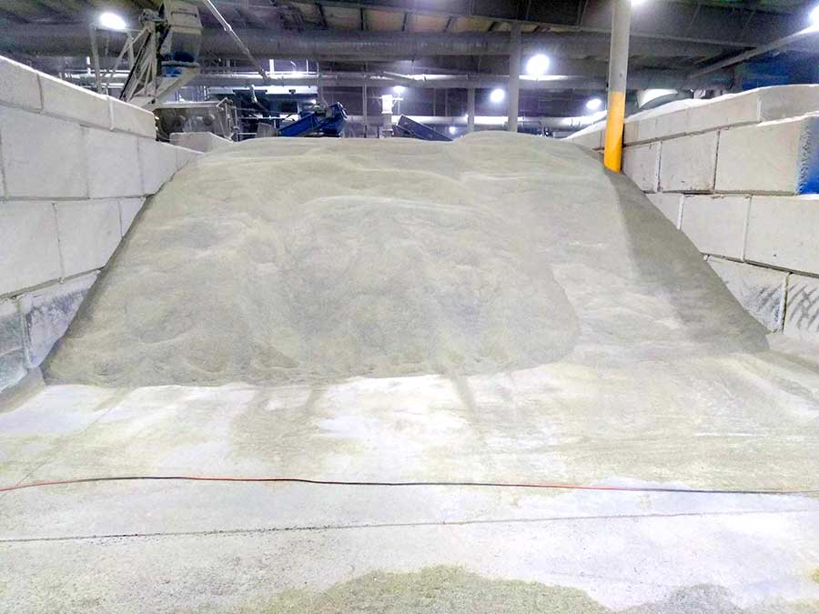 crushed glass abrasive ready for loading